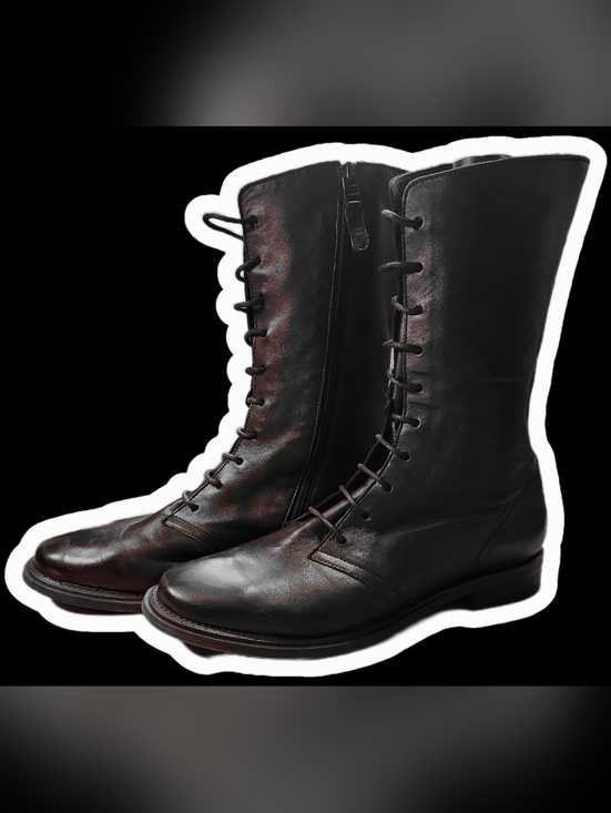 Cole Haan Shoes - Cole Haan Black Lace-Up Leather Mid-Calf Boots
